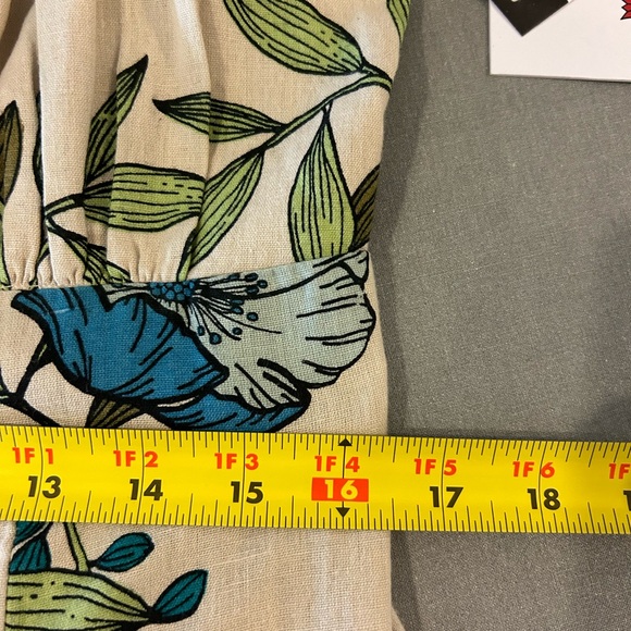 💚”Tulip Creations” NWT Floral Short Puff Sleeve Smocked Back Midi Dress Size XL - Picture 11 of 15